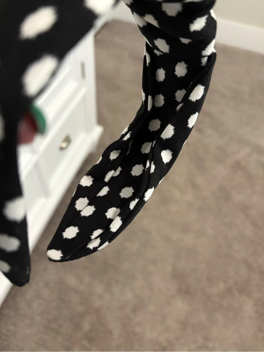 Black and White Polka Dot Knotted Headband